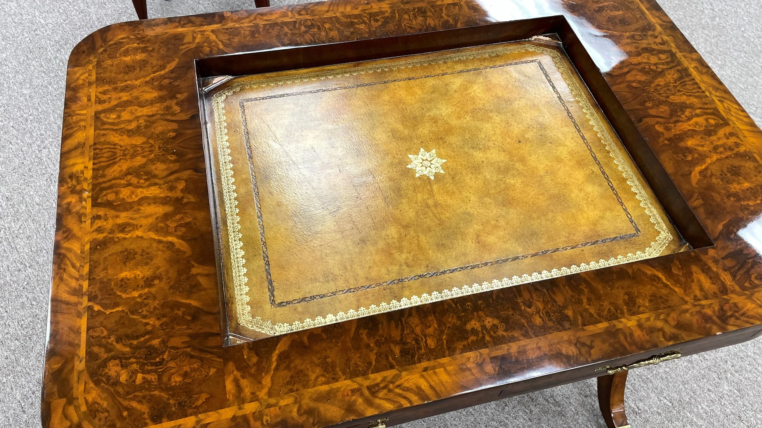 Encore Furniture Gallery-Maitland Smith Mahogany Game Table with 2